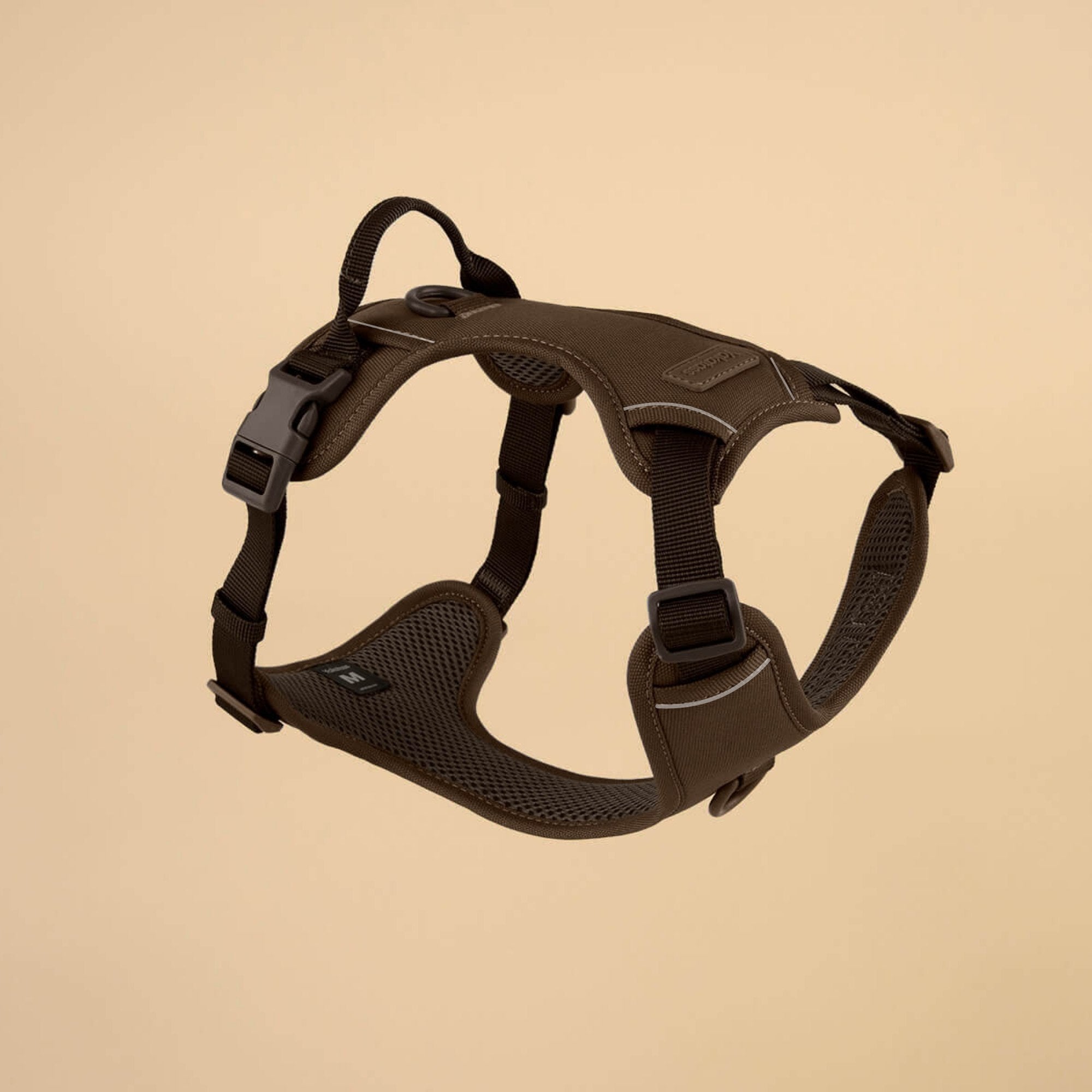 Generelle bilder

Brun hundesele i ergonomisk design for komfortable turer

Brun hundesele med justerbare stropper og solid metallring

Brun hundesele til hund, slitesterk og behagelig i bruk

Brun hundesele sett fra siden, myk polstring og god passform

På hund / i bruk

Hund med brun hundesele på tur i hverdagsmiljø

Liten hund iført brun hundesele med sikker passform

Medium hund med brun hundesele, justert for optimal komfort

Detaljbilder

Detalj av brun hundesele med kraftig spenne og sømmer

Metallri